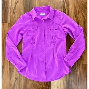 Columbia Sun Goddess II Shirt Womens S Pink Long Sleeve Hiking Fishing Pockets